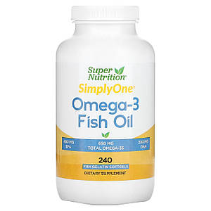 Жирні кислоти омега-3 Super Nutrition SimplyOne Omega-3 Fish Oil 1000 мг 240 капс.