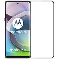 9H захисне скло 5D для Motorola G22 чорне на весь екран із повним проклеюванням