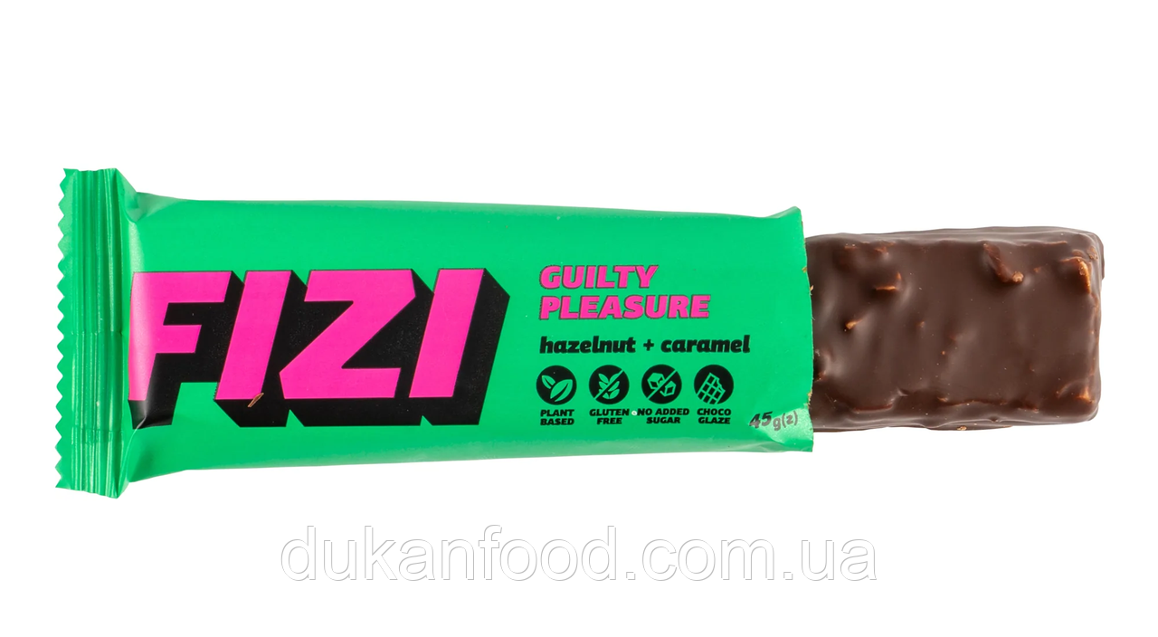 ВЕГАН Батончик шоколадний FIZI "HAZELNUT + CARAMEL", 45 г