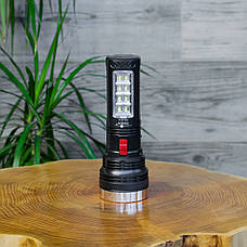 Кишеньковий ліхтарик світлодіодний акумуляторний 400 мА·год 1W + 8SMD, фото 2