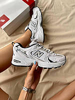 Мужские кроссовки New Balance 530 Silver (белые с серебристым) спортивные комбинированные кроссы L0507 топ 44