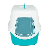 Закритий Туалет для котів Trixie "Vico" 40x40x56 см. Бірюзовий Лоток для котів Німеччина, фото 2