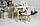 Дитячий білий прямокутний стіл і стільчик рожева корона. Столик для ігор, уроків, їжі. Білий столик, фото 4