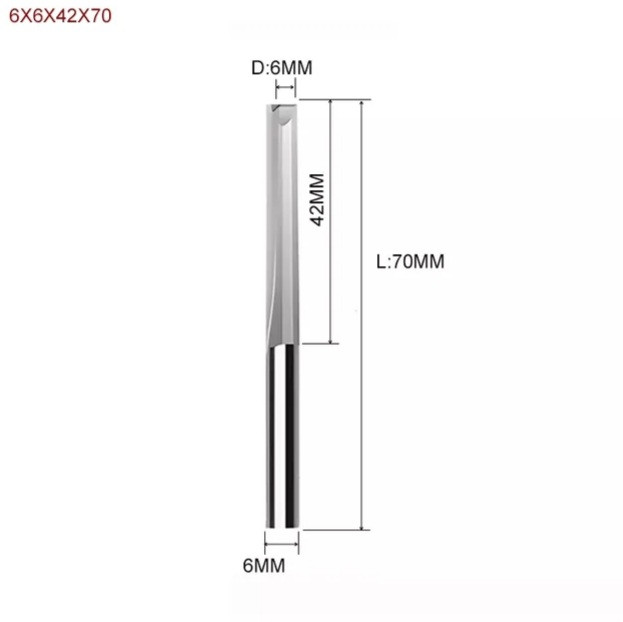 Фрез фреза пазова пряма якісна для фрезерного верстата d 6 мм 42/70 мм, фото 1