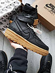 Чоловічі зимові кросівки Nike Air Force 1 Hight Gore-Tex (чорні) високі молодіжні термокеди 943TP топ, фото 3
