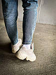 Жіночі кросівки Adidas Yeezy 500 Blush (бежеві) спортивні комбіновані осінньо-весняні кроси К1604 top, фото 8