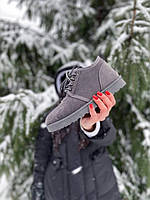 Мужские зимние ботинки Ugg Neumel Grey (серые) короткие тёплые повседневные угги с мехом UG068 топ