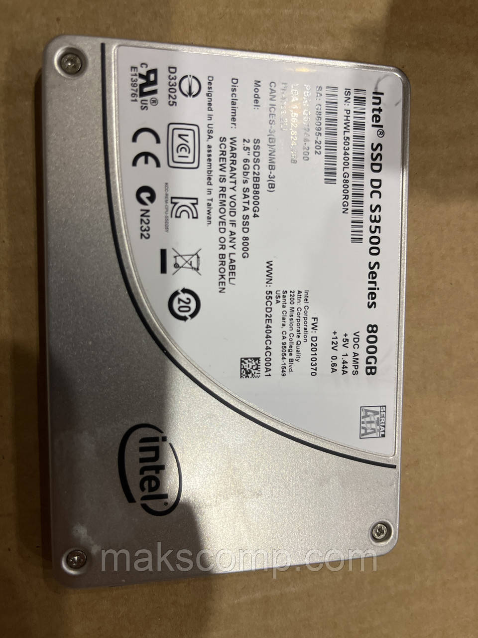 SSD Intel DC S3520 Series 800GB 2.5" SATAIII