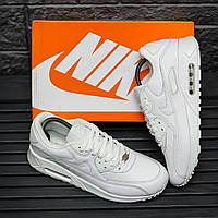 Мужские кроссовки Nike Air Max 90 (белые) светлые осенне-весенние кроссы 2043 cross