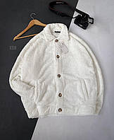 Рубашка-овершорт мужская теплая оверсайз (белая) sx59 классная качественная плюшевая рубашка-куртка cross S/M