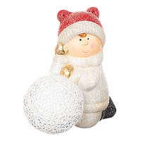 Фигурка светящаяся "Девочка и снежный шар"