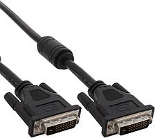 Кабель InLine® DVI-D, InLine®, 24+1 M/M, Dual Link, 2 феритові сердечники, 2 м