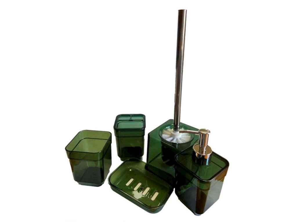 Набір аксесуарів CUBE (5 предметів), прозорий зелений ТМ Eco Fabric "Kg" - фото 1 - id-p1729355370