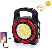 Світлодіодний Power Bank ліхтар кемпінг на сонячній батареї HC-6678C 3LED+5COB, ЗП micro USB