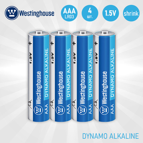 Батарейки AAA мізинчикові Westinghouse  - ААА, LR03, 4 шт, shrink / Лужні батарейки