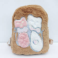 Рюкзак для дівчинки меховий