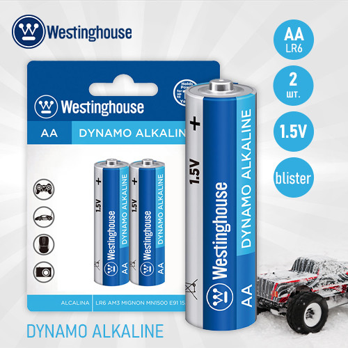 Батарейки AA мізинчикові Westinghouse - АА, LR6, 2 шт / Лужні батарейки