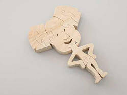 Дерев'яний пазл персонаж із мультфільму "Фіксики" Шпуля 13х10 см з екологічного матеріалу / Дерев'яний пазл персонаж із