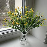 Штучні квіти букет гіпсофіли 28 см жовтий, фото 2