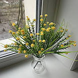 Штучні квіти букет гіпсофіли 28 см жовтий, фото 3