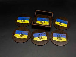 Комплект підставок в коробочці, 6шт., тоновані, 10х11см / Комплект підставок в коробочці, 6шт., тоновані, 10х11см