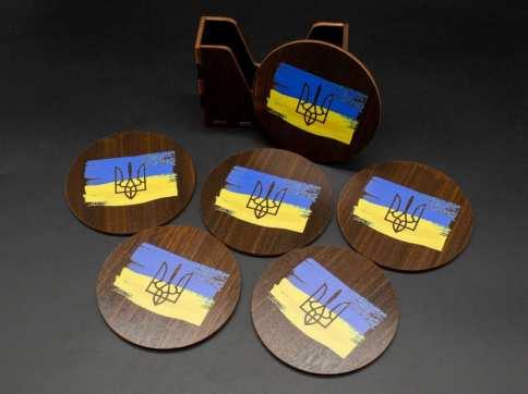 Комплект підставок в коробочці, 6шт., тоновані, 10х11см / Комплект підставок в коробочці, 6шт., тоновані, 10х11см, фото 1