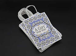 Екопакети з ручками з крафтового паперу паперові. Колір синій. 15х8х21см / Екопакети з ручками з крафтового паперу паперові. Колір