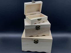 Скринька для декупажу. Три шт/комплект. 18х12,5х10см / Скринька для декупажу. Три шт/комплект. 18х12,5х10см