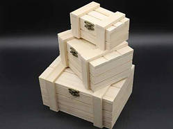 Скринька для декупажу з замком, завісами. 3шт/комплект. 18х14х10см / Скринька для декупажу з замком, завісами. 3шт/комплект.