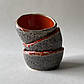 Чайна піала керамічна помаранчева із сірим ручної роботи., фото 9
