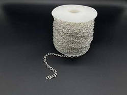 Ланцюжок для декоративної прикраси брелків. Колір "світле Срібло". 3.2 мм / Ланцюжок для декоративної прикраси брелків. Колір