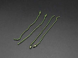 Ланцюжок кульковий металевий 120 мм зелений колір 2,4 мм для декорування та рукоділля / Ланцюжок кульковий металевий 120 мм