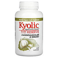 Kyolic, Aged Garlic Extract, экстракт выдержанного чеснока, повышенная сила действия, 120 капсул в Украине