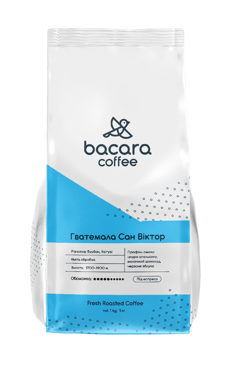 Кава у зернах Гватемала Сан Віктор Bacara Coffee 1 кг