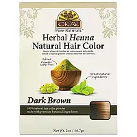 Okay Pure Naturals, Натуральная краска для волос из травяной хны, темно-коричневый, 56,7 г (2 унции) Днепр