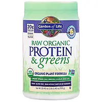 Garden of Life, RAW Protein & Greens, формула с органическими растениями, ваниль, 550 г (19,40 унции) в в