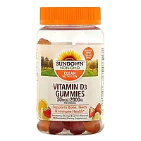 Sundown Naturals, жевательные конфеты с витамином D3, со вкусом клубники, апельсина и лимона, 25 мкг в Украине