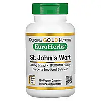 California Gold Nutrition, EuroHerbs, экстракт зверобоя, европейское качество, 300 мг, 180 растительных капсул