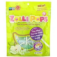 Zollipops, The Clean Teeth Pops, Зеленое яблоко, 3,1 унции в Украине