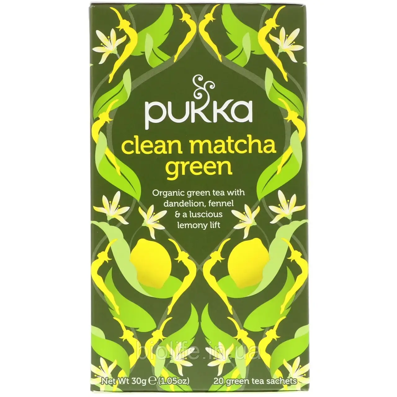 Pukka Herbs, Зеленый чай матча, 20 пакетиков зеленого чая, 1,5 г (0,05 унций) каждый в Украине - фото 1 - id-p1729391419