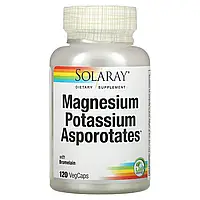 Solaray, Magnesium Potassium Asporotates, аспартат магния и калия, 120 растительных капсул в Украине