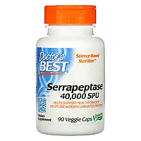 Doctor's Best, серрапептаза Best, 40 000 SPU, 90 вегетарианских капсул в Украине