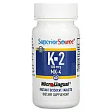 Superior Source, вітамін K2, 500 мкг, 60 швидкорозчинних таблеток MicroLingual оригінал, фото 3