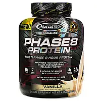 Muscletech, Серия Performance, Phase8, многофазный 8-часовой белок, со вкусом ванили, 2,09 кг (4,60 фунта) в в