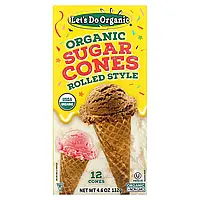 Edward&Sons, Edward&Sons, Let's Do Organic, ріжки для морозива з органічного цукру, закручені, 12