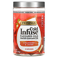 Twinings, Cold Infuse, ароматизатор для холодной воды, клубника и лимон, 12 шт., 30 г (1,06 унции) в Украине