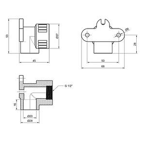 Кутик PPR Alfa Plast настінний 20х1/2" ВР, фото 2