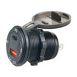 Вбудований адаптер Type-C PD USB QC3.0 з вольтметром 12-24В в прикурювач, фото 2