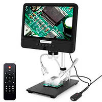 Мікроскоп цифровий на штативі з дистанційним керуванням, 8.5 ЖК 2200мАч MicroSD 2Мп 5-260X, AD208