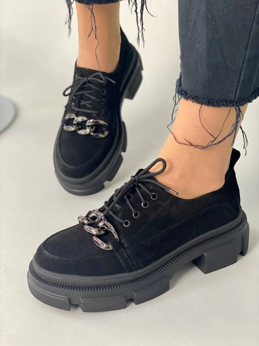 Жіночі демісезонні черевики ShoesBand Чорні натуральні замшеві всередині шкірпідкладка 39 (25 см) (S99181)
